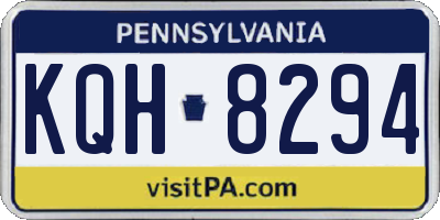 PA license plate KQH8294
