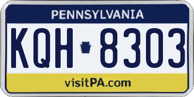 PA license plate KQH8303