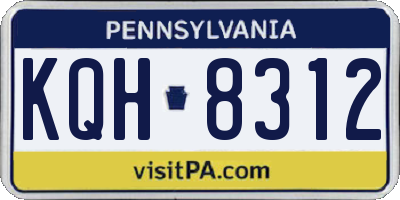PA license plate KQH8312