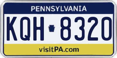 PA license plate KQH8320