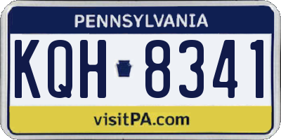 PA license plate KQH8341