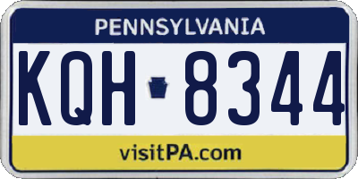 PA license plate KQH8344