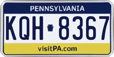 PA license plate KQH8367