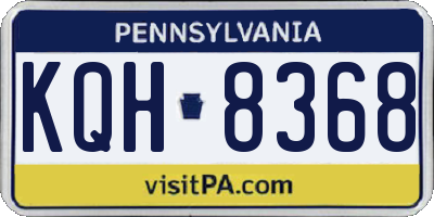 PA license plate KQH8368