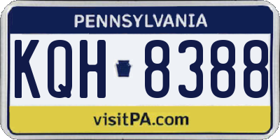 PA license plate KQH8388