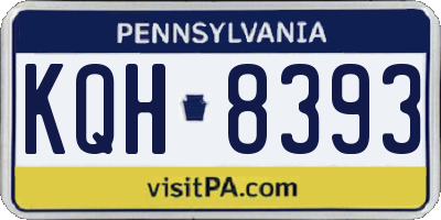 PA license plate KQH8393