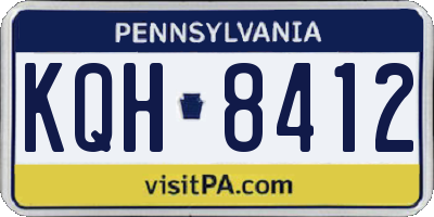 PA license plate KQH8412