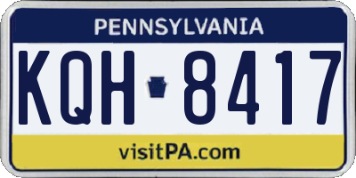 PA license plate KQH8417
