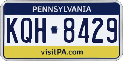PA license plate KQH8429