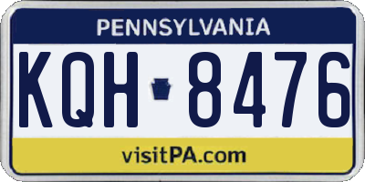 PA license plate KQH8476