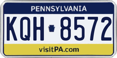 PA license plate KQH8572