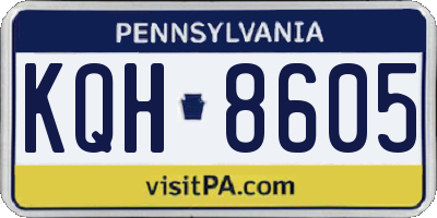 PA license plate KQH8605
