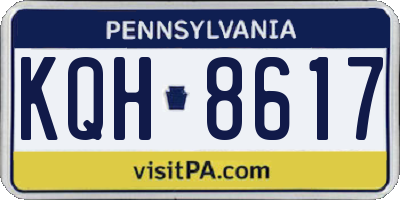 PA license plate KQH8617