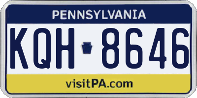 PA license plate KQH8646