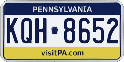 PA license plate KQH8652