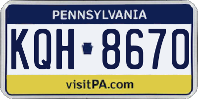 PA license plate KQH8670