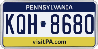 PA license plate KQH8680