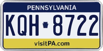 PA license plate KQH8722