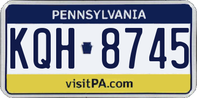 PA license plate KQH8745
