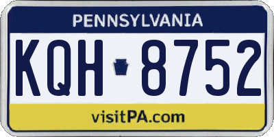 PA license plate KQH8752