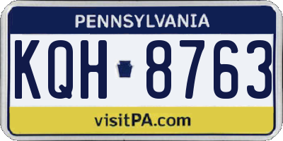 PA license plate KQH8763