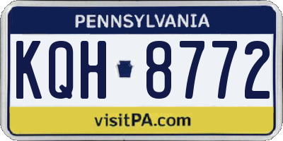 PA license plate KQH8772