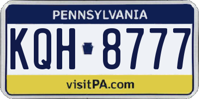 PA license plate KQH8777
