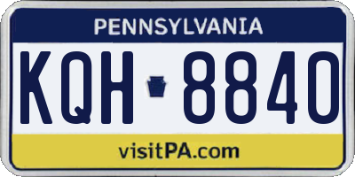 PA license plate KQH8840