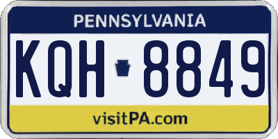 PA license plate KQH8849