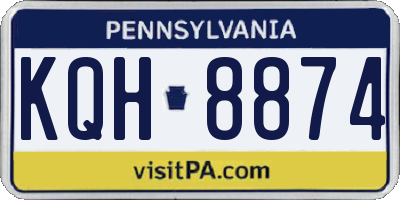 PA license plate KQH8874