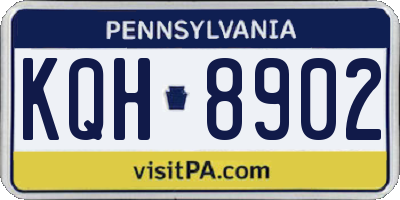 PA license plate KQH8902