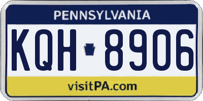 PA license plate KQH8906