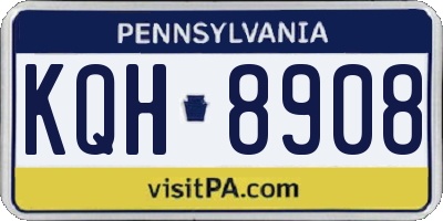 PA license plate KQH8908