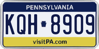PA license plate KQH8909