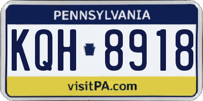 PA license plate KQH8918