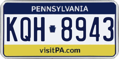 PA license plate KQH8943