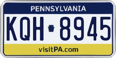 PA license plate KQH8945