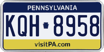 PA license plate KQH8958