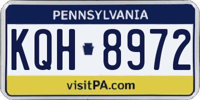 PA license plate KQH8972