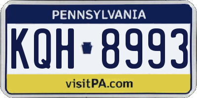 PA license plate KQH8993