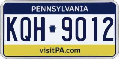 PA license plate KQH9012