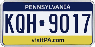PA license plate KQH9017