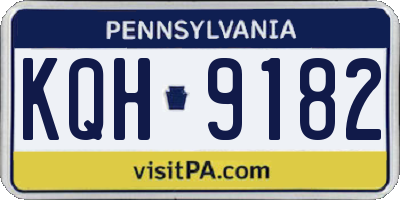 PA license plate KQH9182