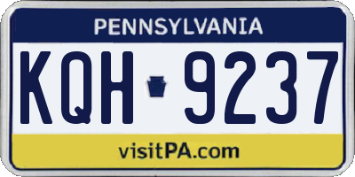 PA license plate KQH9237