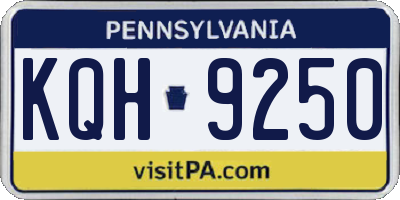 PA license plate KQH9250