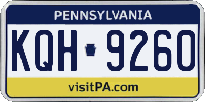 PA license plate KQH9260