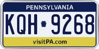 PA license plate KQH9268