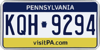 PA license plate KQH9294