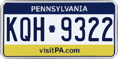 PA license plate KQH9322