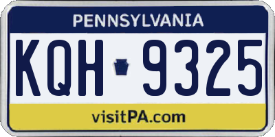 PA license plate KQH9325